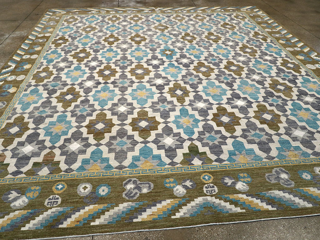 Modern East Turkestan Khotan Large Square Room Size Carpet, No.33221 - Gsblank