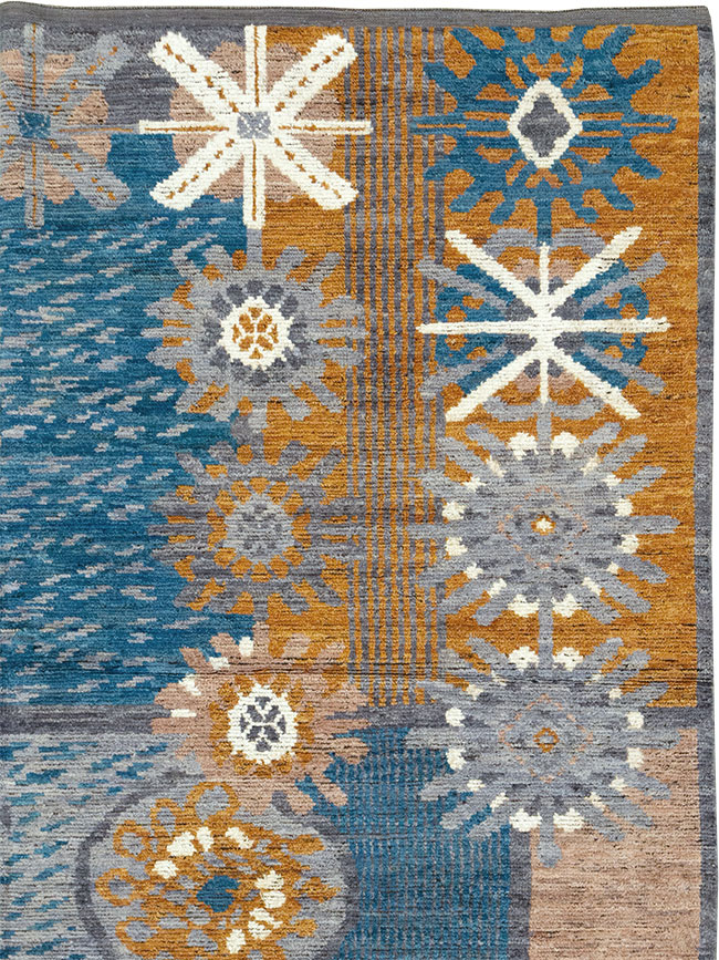 Modern East Turkestan Swedish Style Room Size Carpet, No.33224 - Gsblank