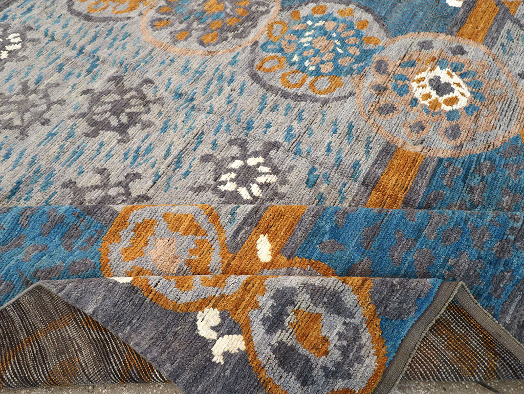 Modern East Turkestan Swedish Style Khotan Room Size Carpet, No.33224 - Gsblank