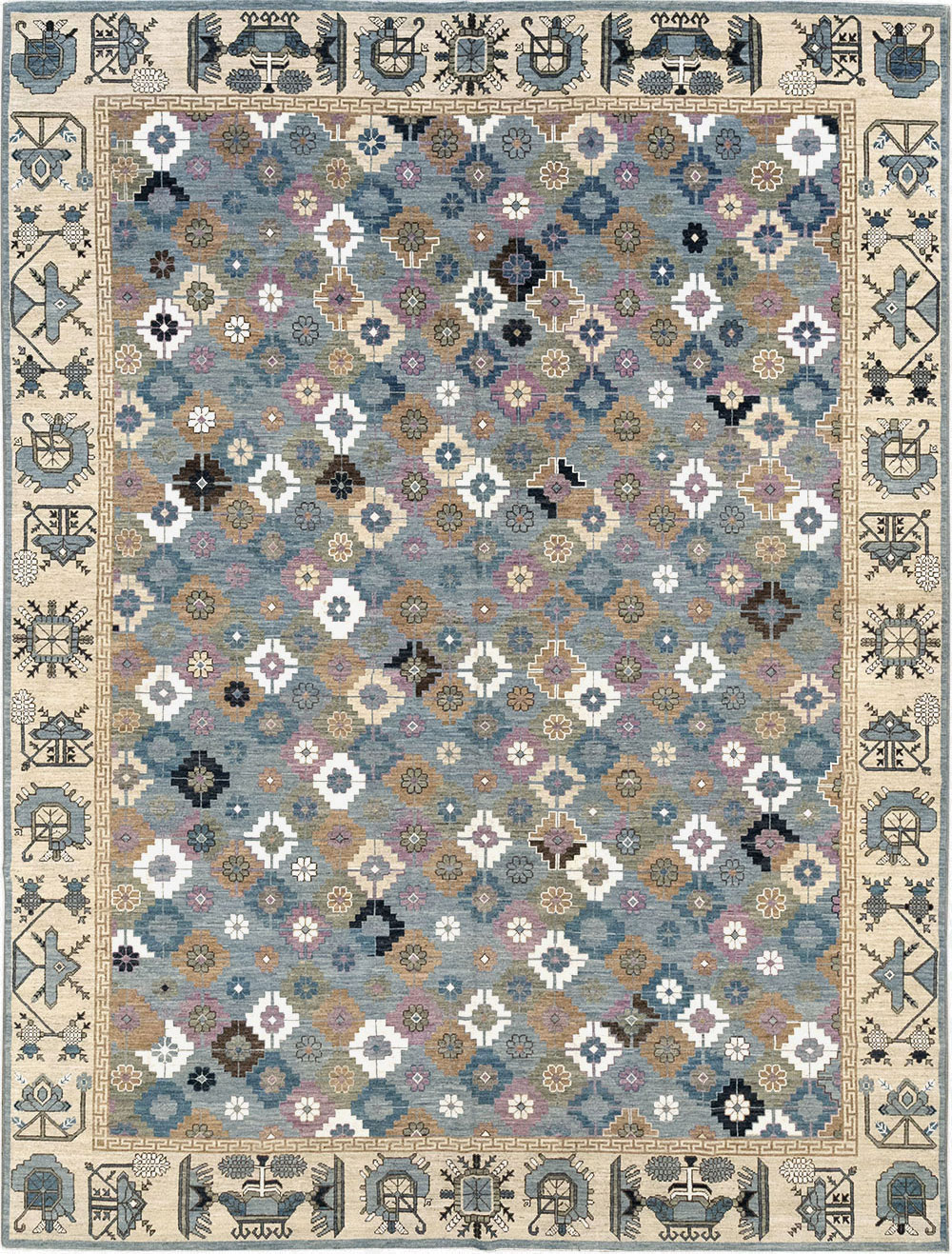 Modern East Turkestan Khotan Room Size Carpet, No.33226 - Gsblank