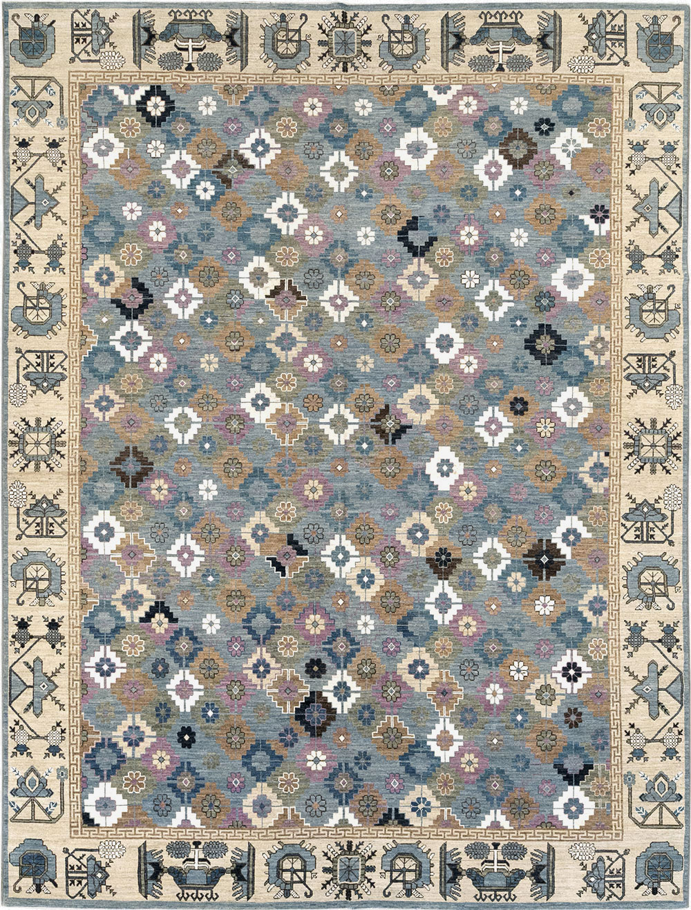 Modern East Turkestan Khotan Room Size Carpet, No.33226 - Gsblank