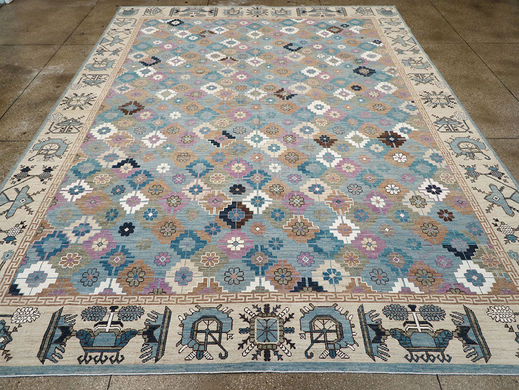 Modern East Turkestan Khotan Room Size Carpet, No.33226 - Gsblank