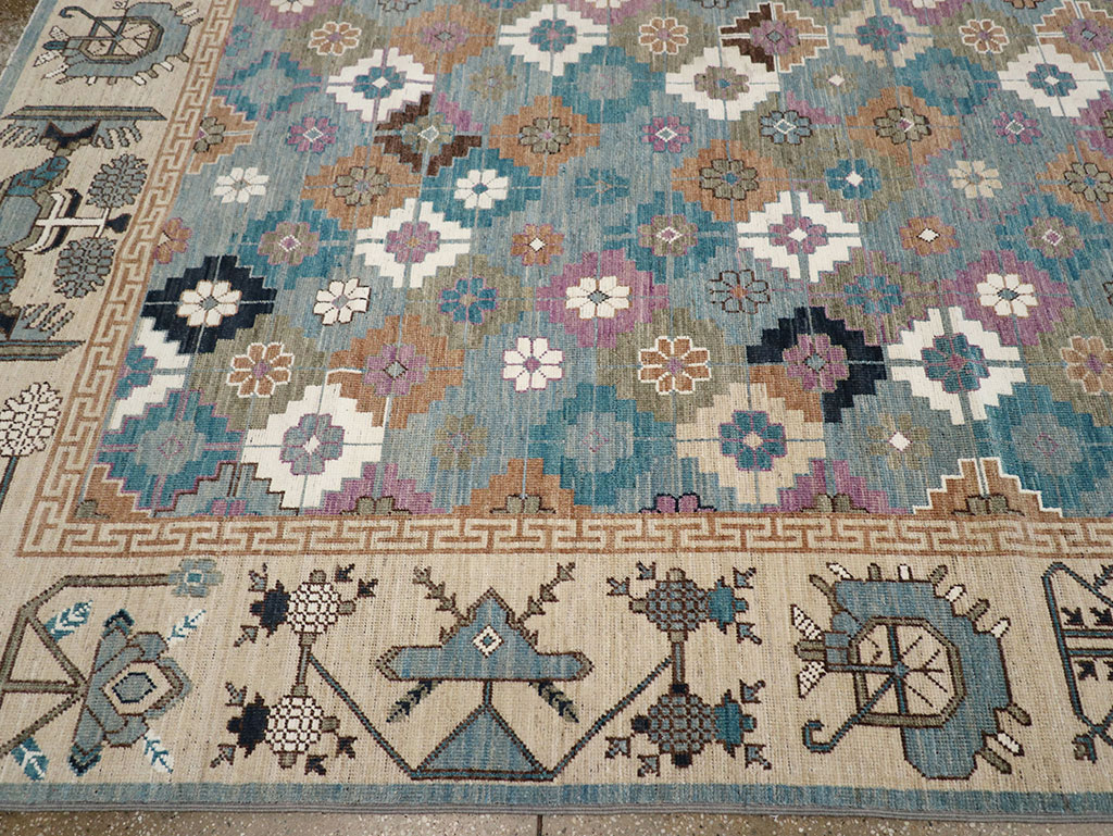 Modern East Turkestan Khotan Room Size Carpet, No.33226 - Gsblank