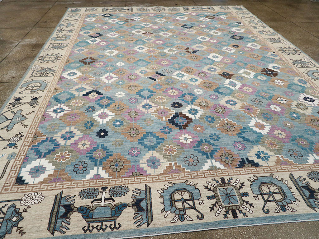 Modern East Turkestan Khotan Room Size Carpet, No.33226 - Gsblank