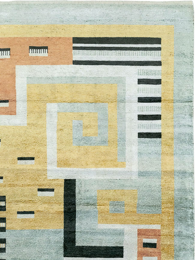 Modern East Turkestan Silk Khotan Room Size Carpet, No.33230 - Gsblank