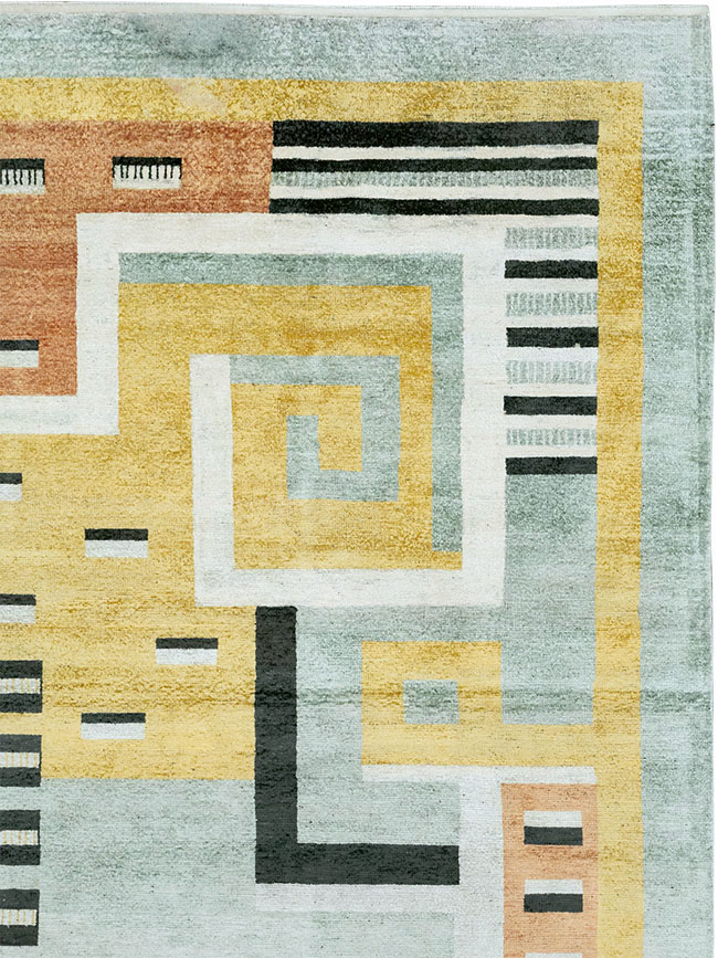 Modern East Turkestan Silk Khotan Room Size Carpet, No.33230 - Gsblank