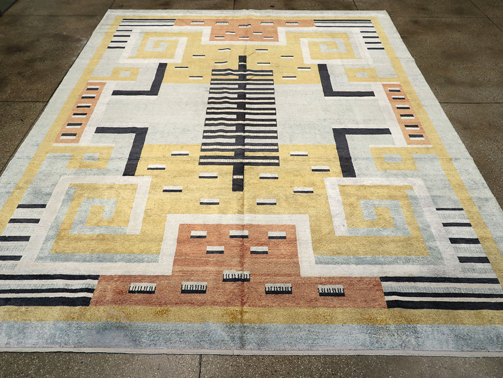 Modern East Turkestan Silk Khotan Room Size Carpet, No.33230 - Gsblank