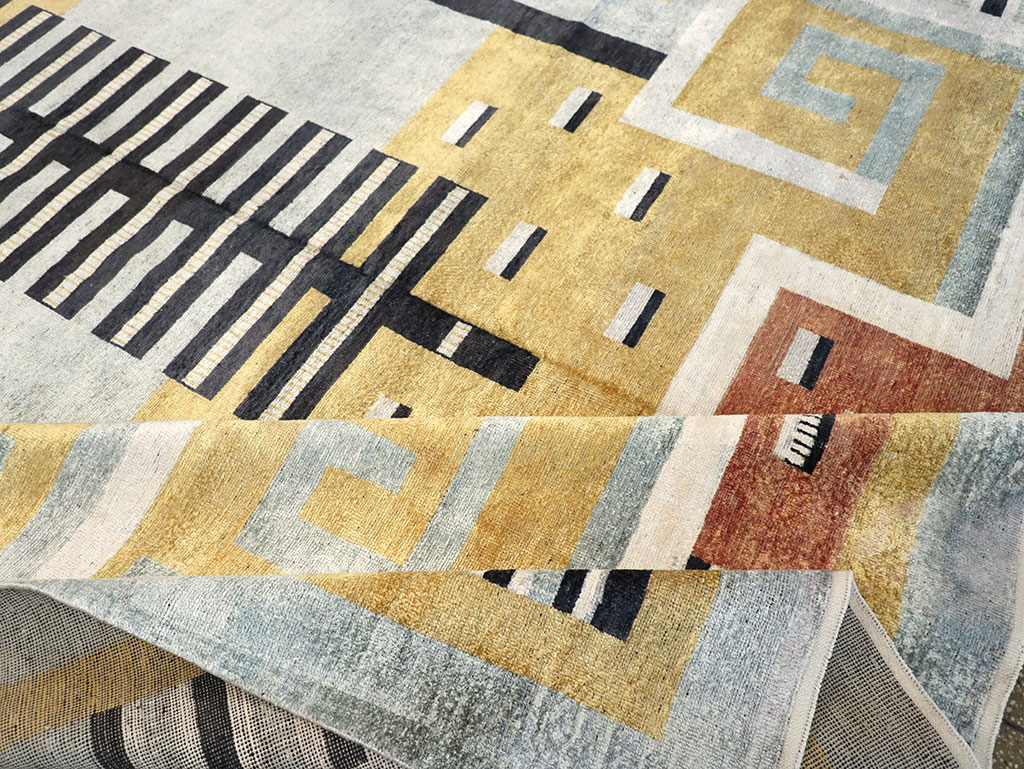 Modern East Turkestan Silk Khotan Room Size Carpet, No.33230 - Gsblank