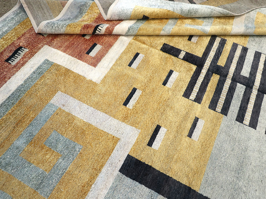 Modern East Turkestan Silk Khotan Room Size Carpet, No.33230 - Gsblank