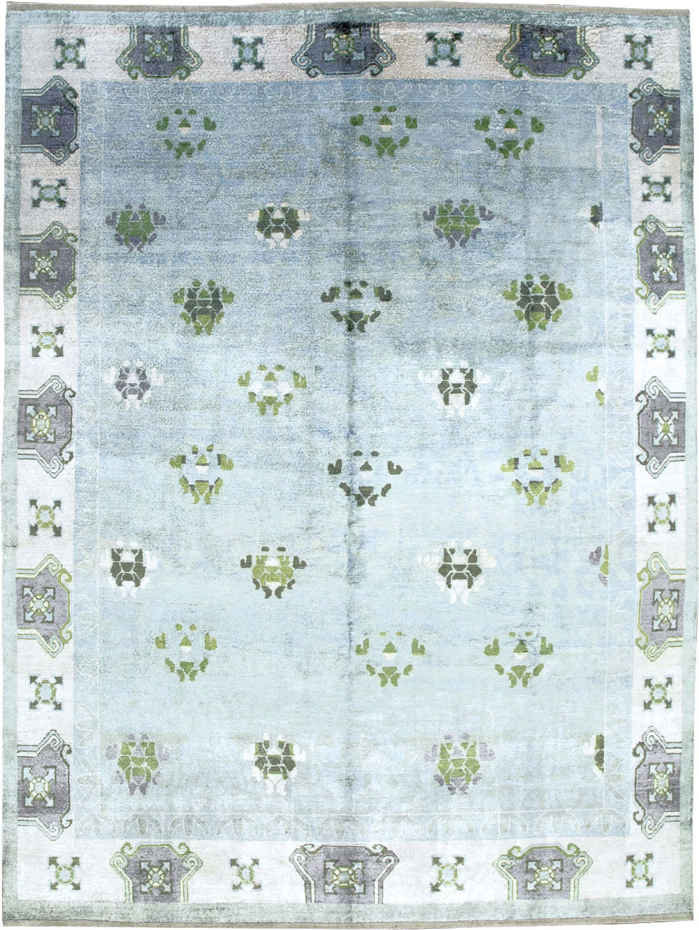 Modern East Turkestan Silk Khotan Room Size Carpet, No.33231 - Gsblank