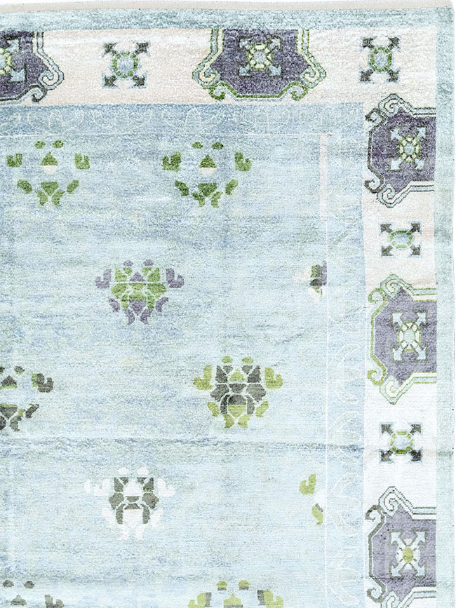 Modern East Turkestan Silk Khotan Room Size Carpet, No.33231 - Gsblank