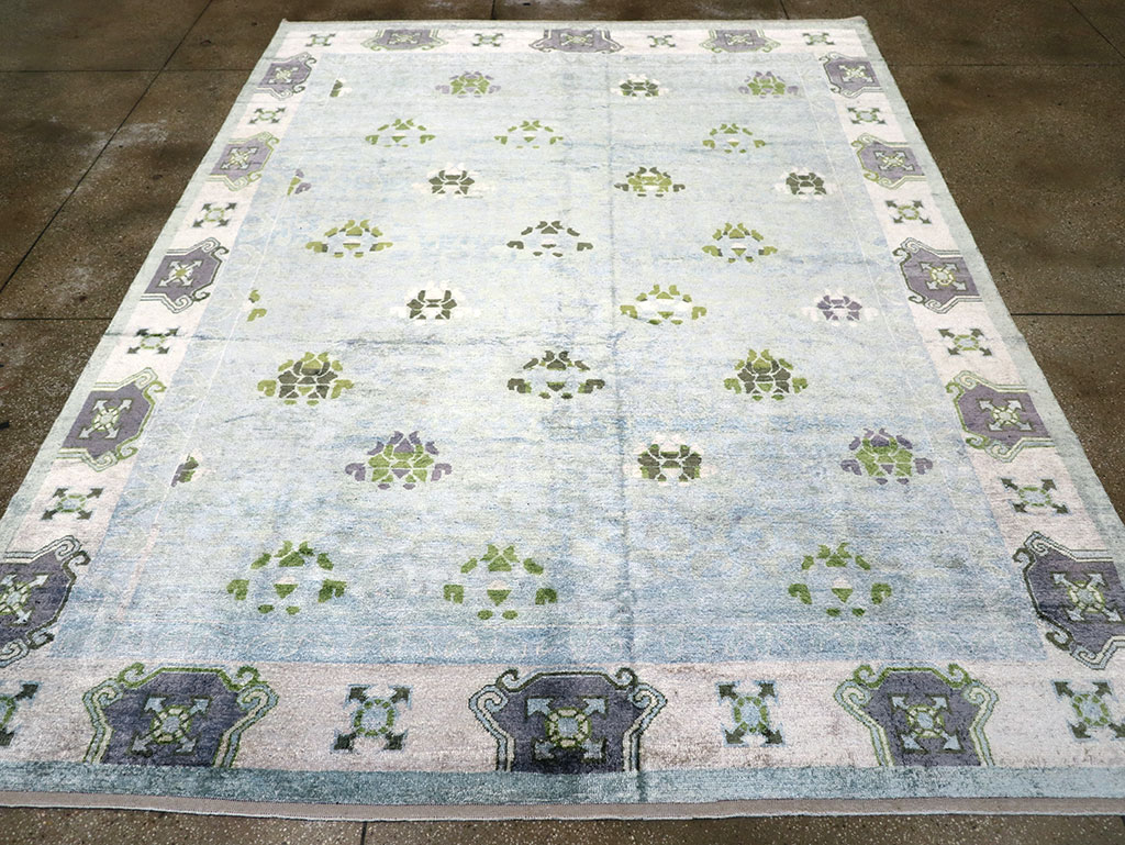 Modern East Turkestan Silk Khotan Room Size Carpet, No.33231 - Gsblank