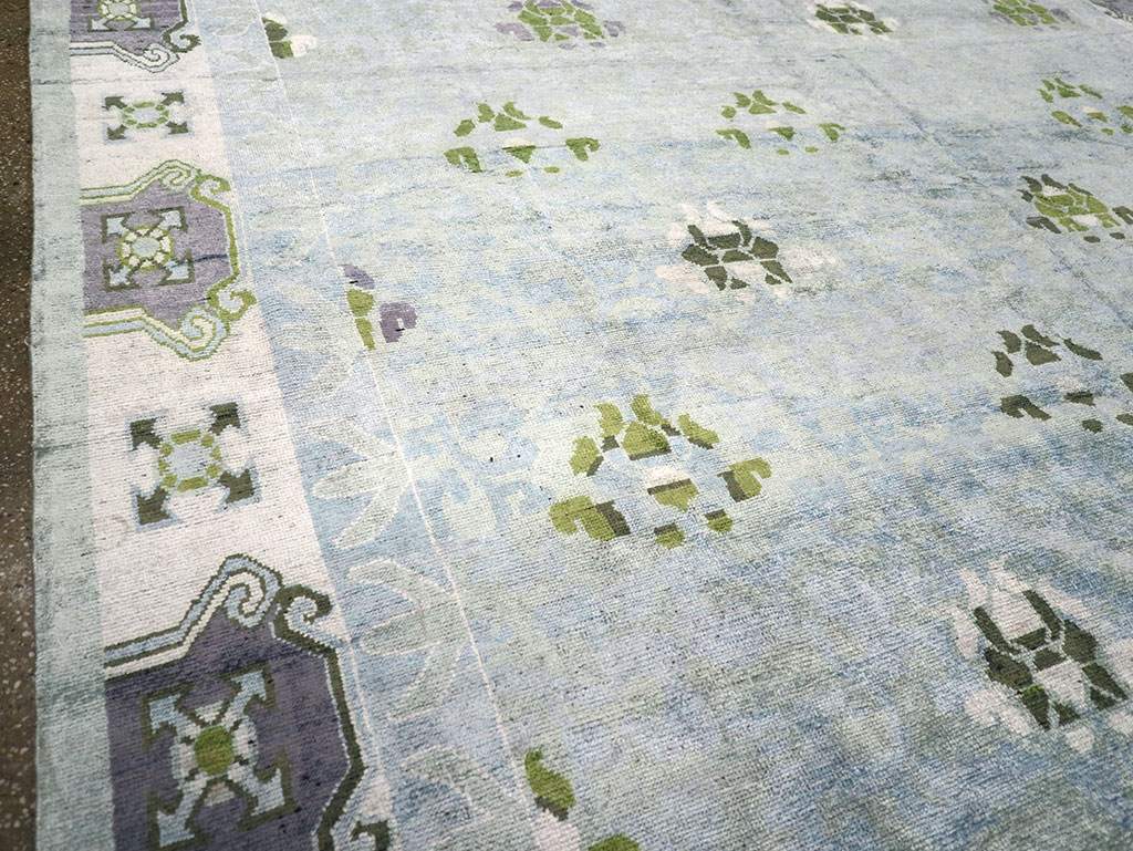 Modern East Turkestan Silk Khotan Room Size Carpet, No.33231 - Gsblank