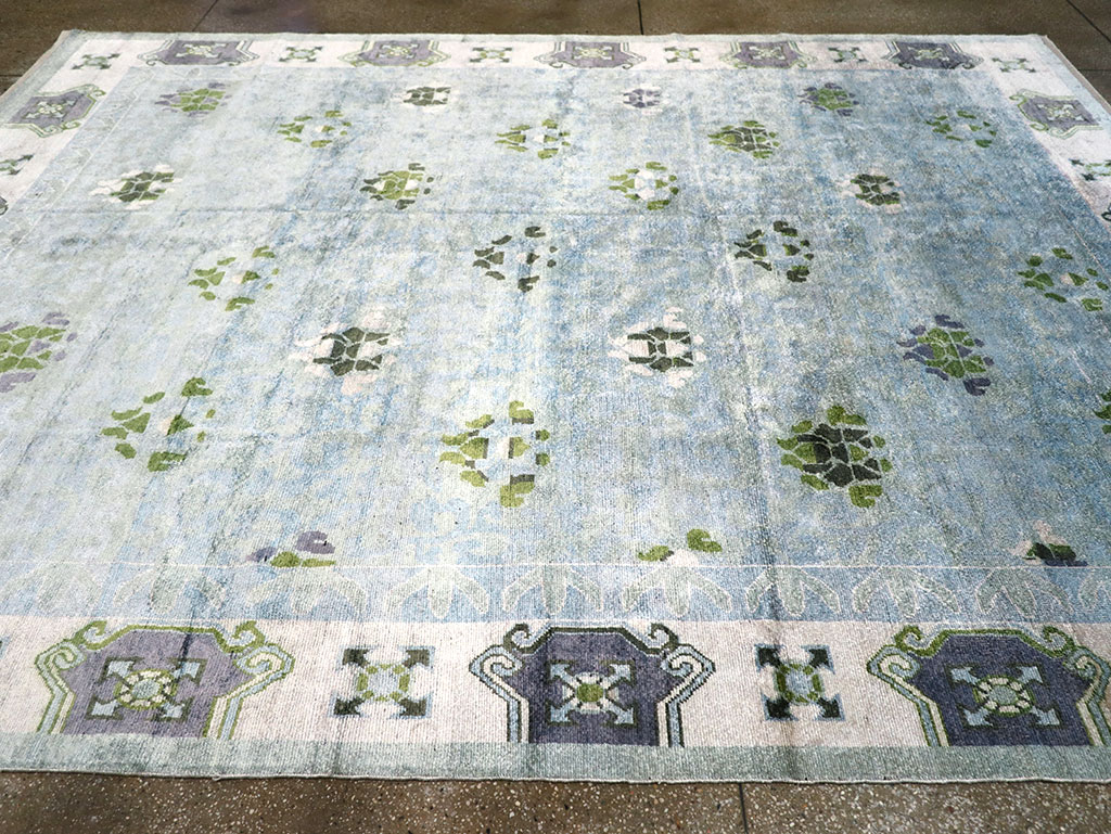 Modern East Turkestan Silk Khotan Room Size Carpet, No.33231 - Gsblank