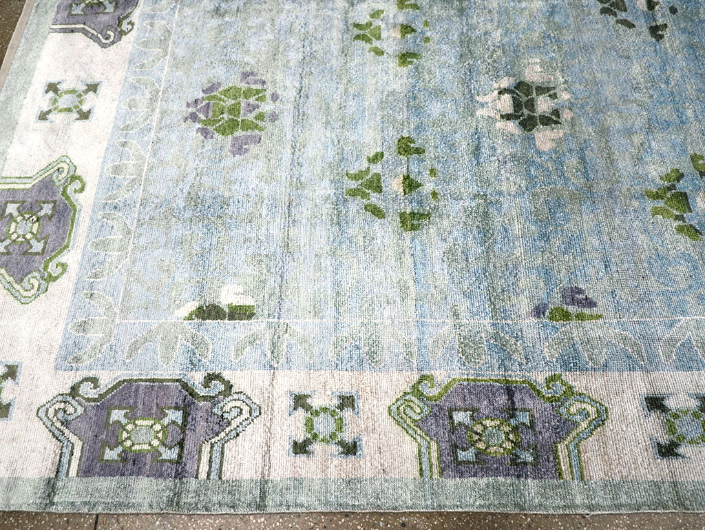 Modern East Turkestan Silk Khotan Room Size Carpet, No.33231 - Gsblank