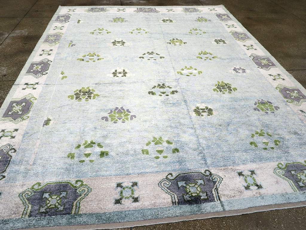 Modern East Turkestan Silk Khotan Room Size Carpet, No.33231 - Gsblank