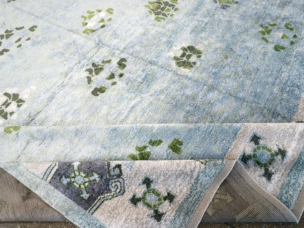 Modern East Turkestan Silk Khotan Room Size Carpet, No.33231 - Gsblank