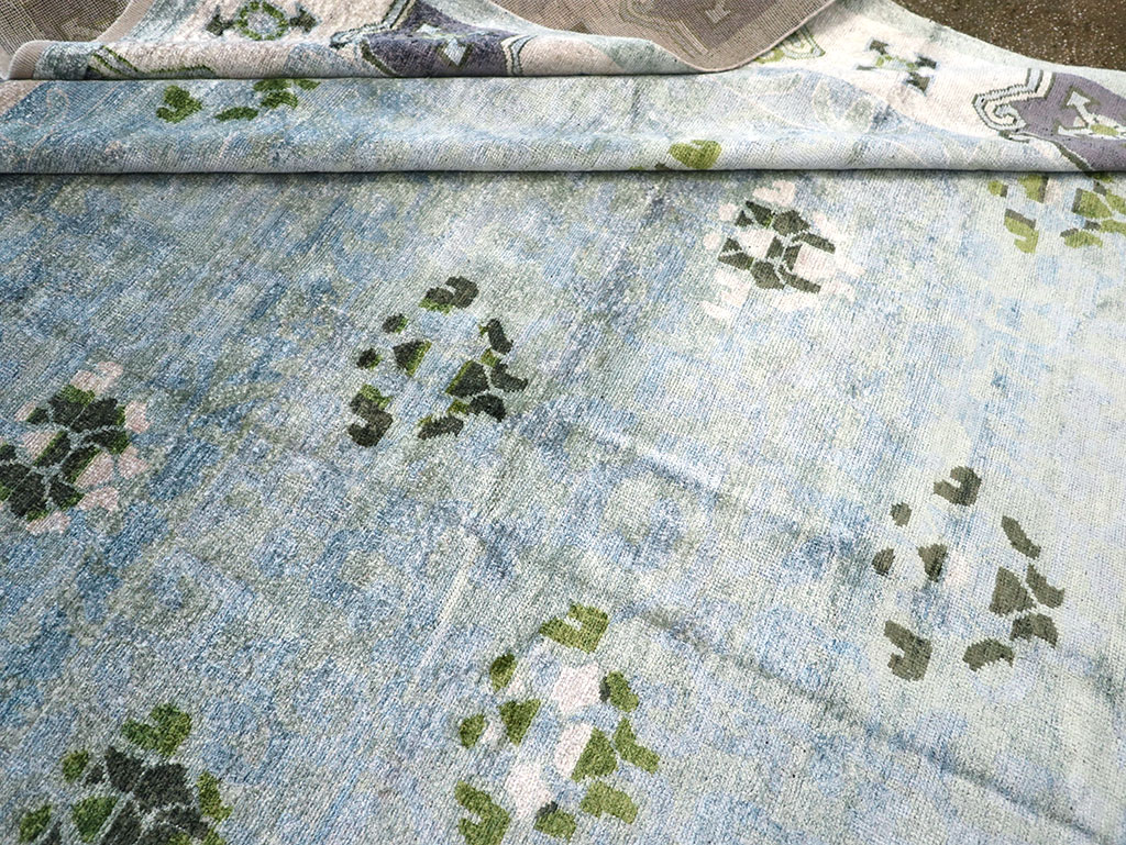 Modern East Turkestan Silk Khotan Room Size Carpet, No.33231 - Gsblank