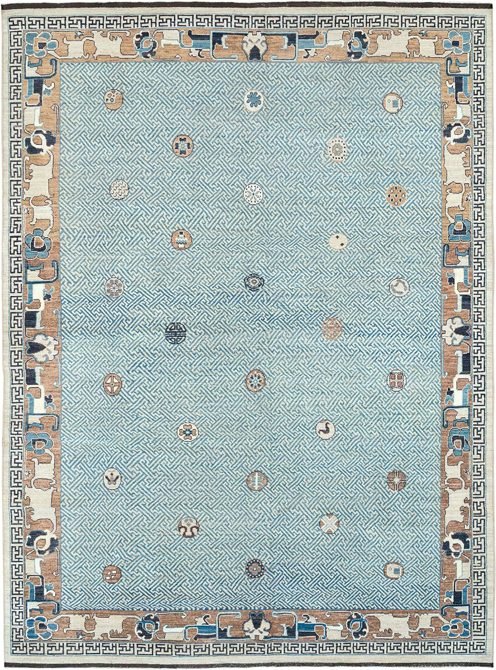 Modern East Turkestan Khotan Room Size Carpet, No.33232 - Gsblank