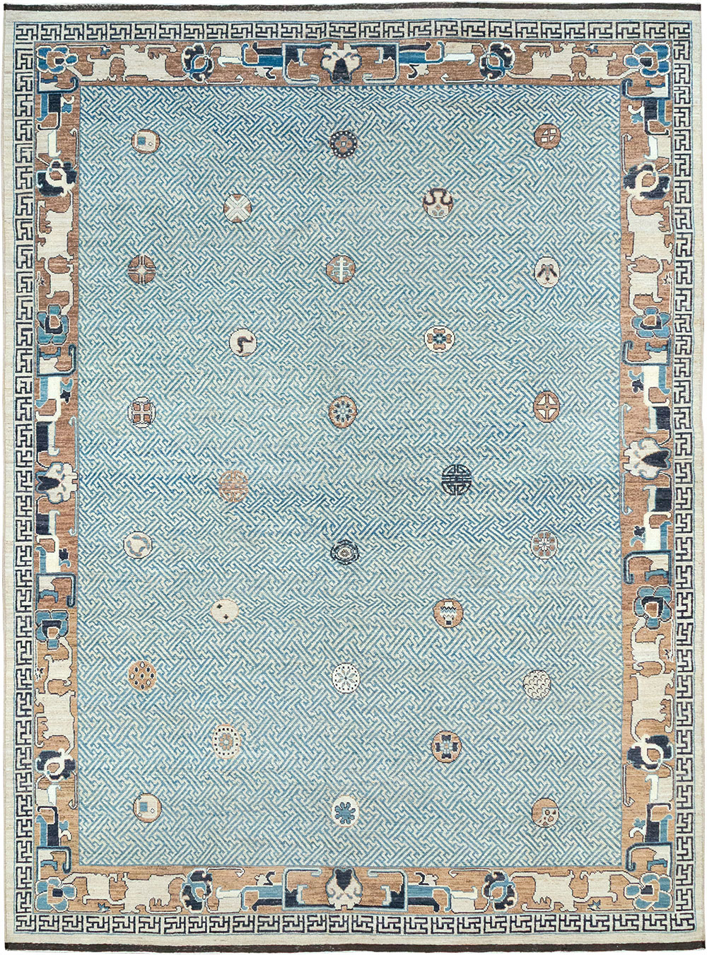 Modern East Turkestan Khotan Room Size Carpet, No.33232 - Gsblank