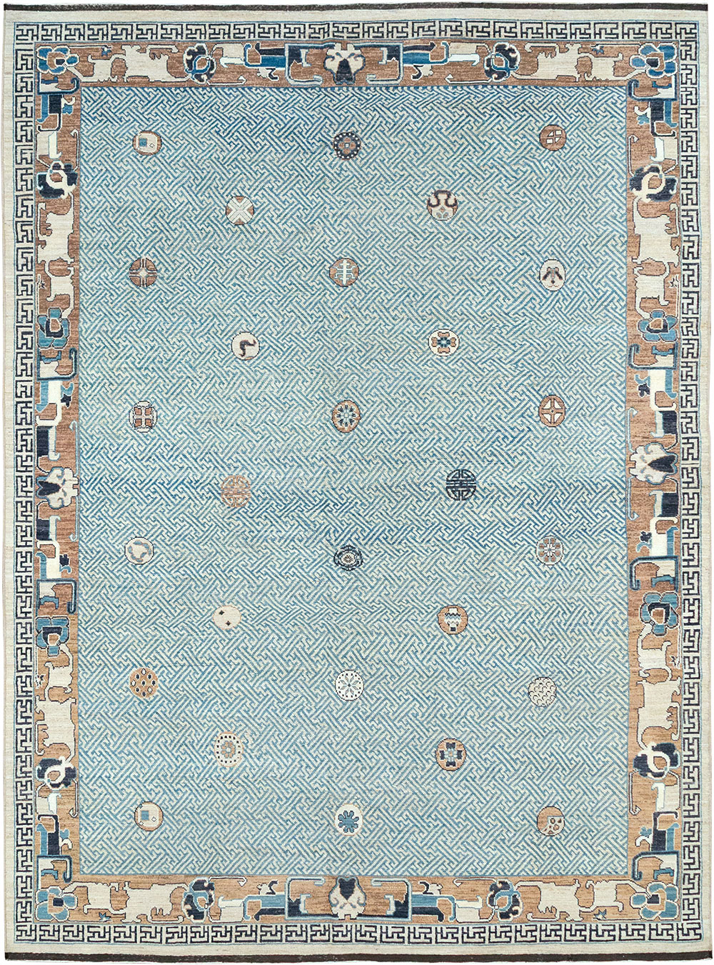 Modern East Turkestan Khotan Room Size Carpet, No.33232 - Gsblank