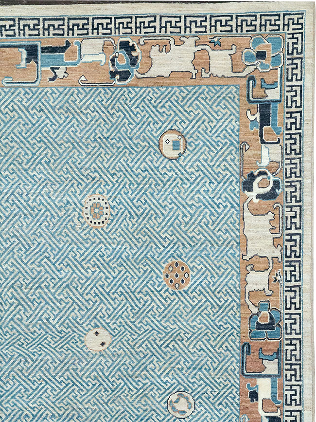 Modern East Turkestan Khotan Room Size Carpet, No.33232 - Gsblank