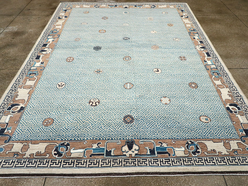 Modern East Turkestan Khotan Room Size Carpet, No.33232 - Gsblank