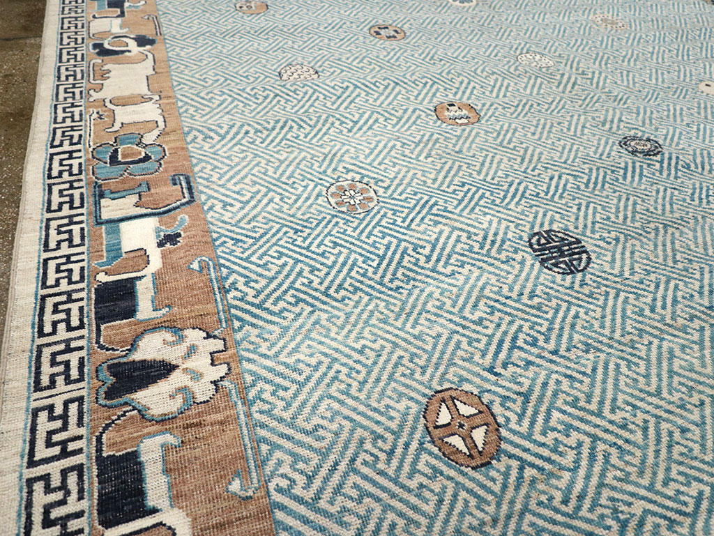 Modern East Turkestan Khotan Room Size Carpet, No.33232 - Gsblank