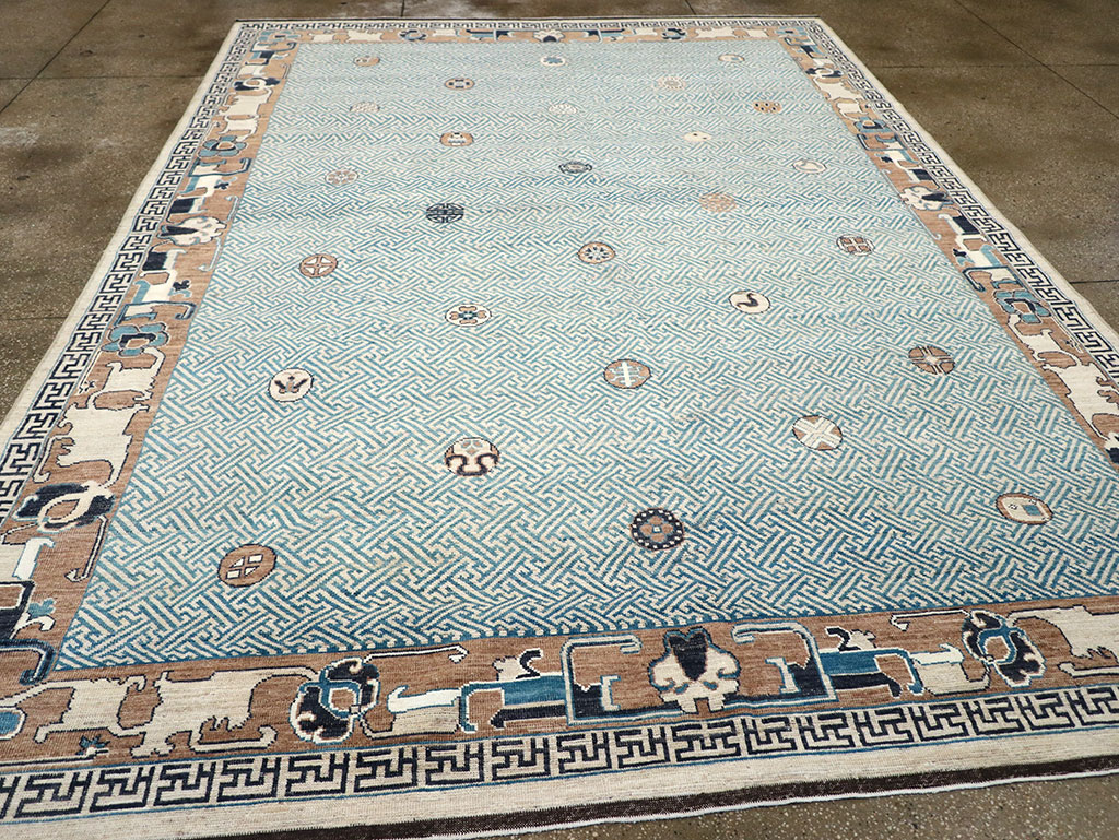 Modern East Turkestan Khotan Room Size Carpet, No.33232 - Gsblank