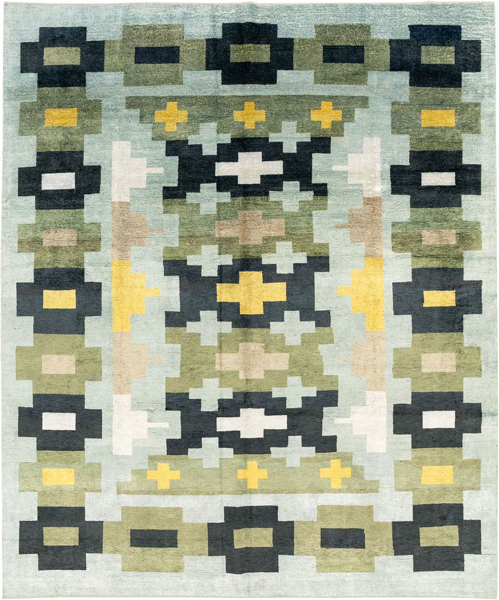 Modern East Turkestan Silk Khotan Room Size Carpet, No.33233 - Gsblank