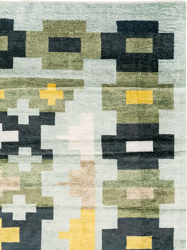 Modern East Turkestan Silk Khotan Room Size Carpet, No.33233 - Gsblank