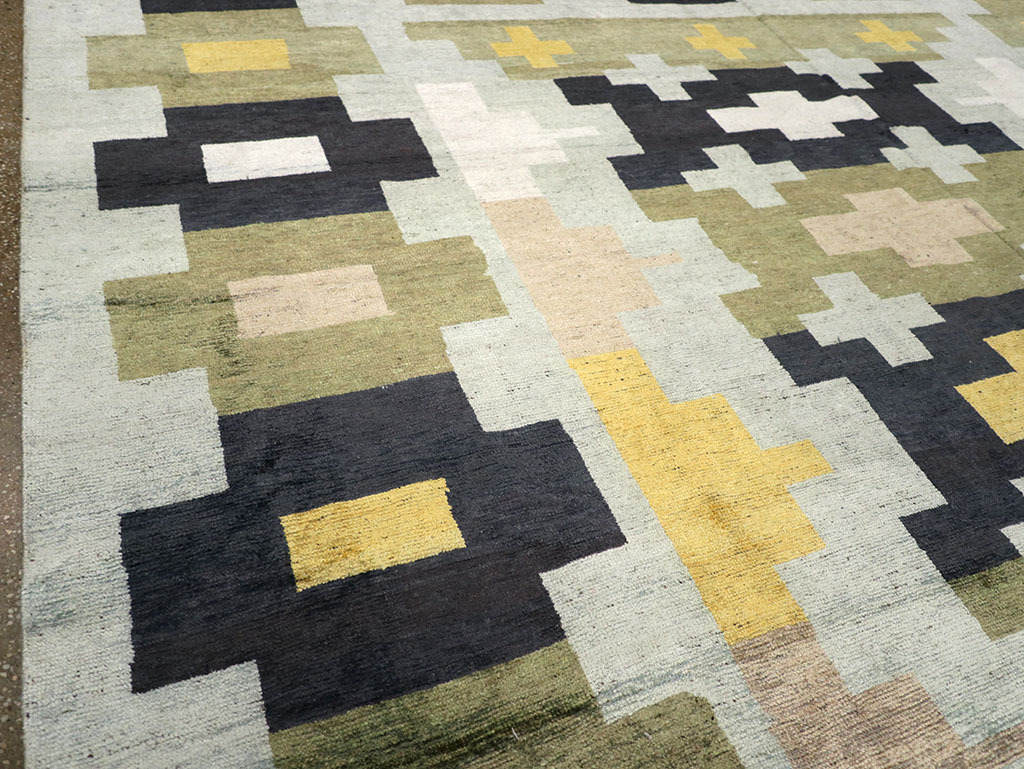 Modern East Turkestan Silk Khotan Room Size Carpet, No.33233 - Gsblank