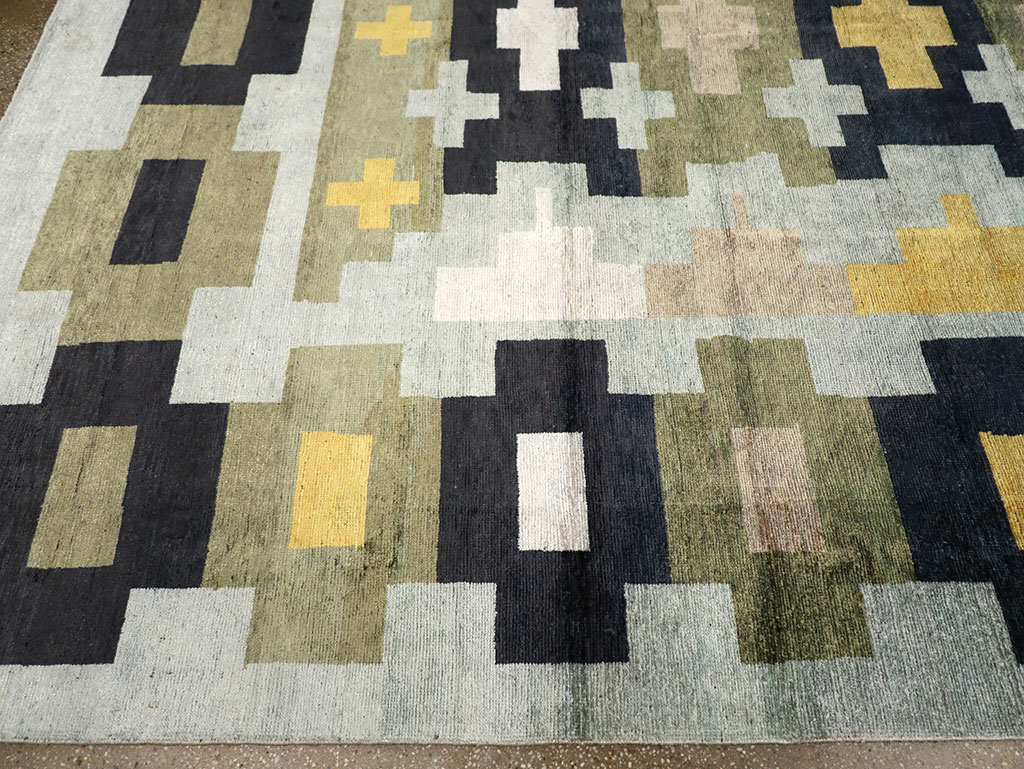 Modern East Turkestan Silk Khotan Room Size Carpet, No.33233 - Gsblank