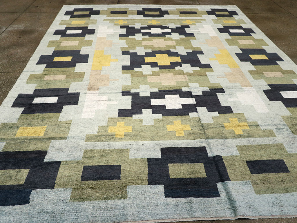 Modern East Turkestan Silk Khotan Room Size Carpet, No.33233 - Gsblank