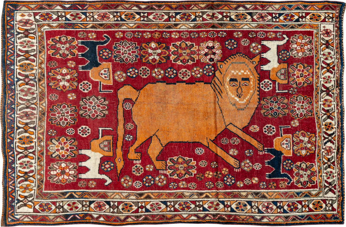 Antique Persian Pictorial Gabbeh Rug, No.33247 - Gsblank