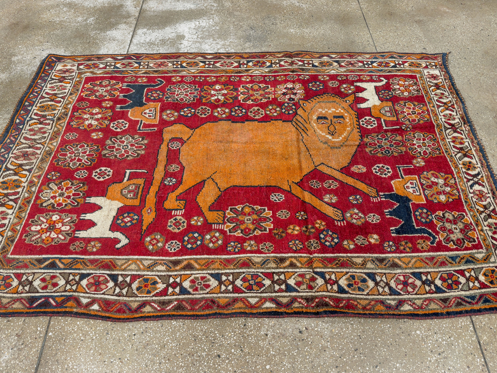 Antique Persian Pictorial Gabbeh Rug, No.33247 - Gsblank