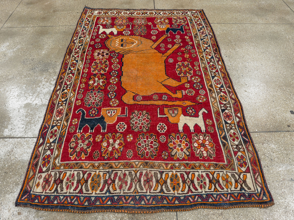 Antique Persian Pictorial Gabbeh Rug, No.33247 - Gsblank
