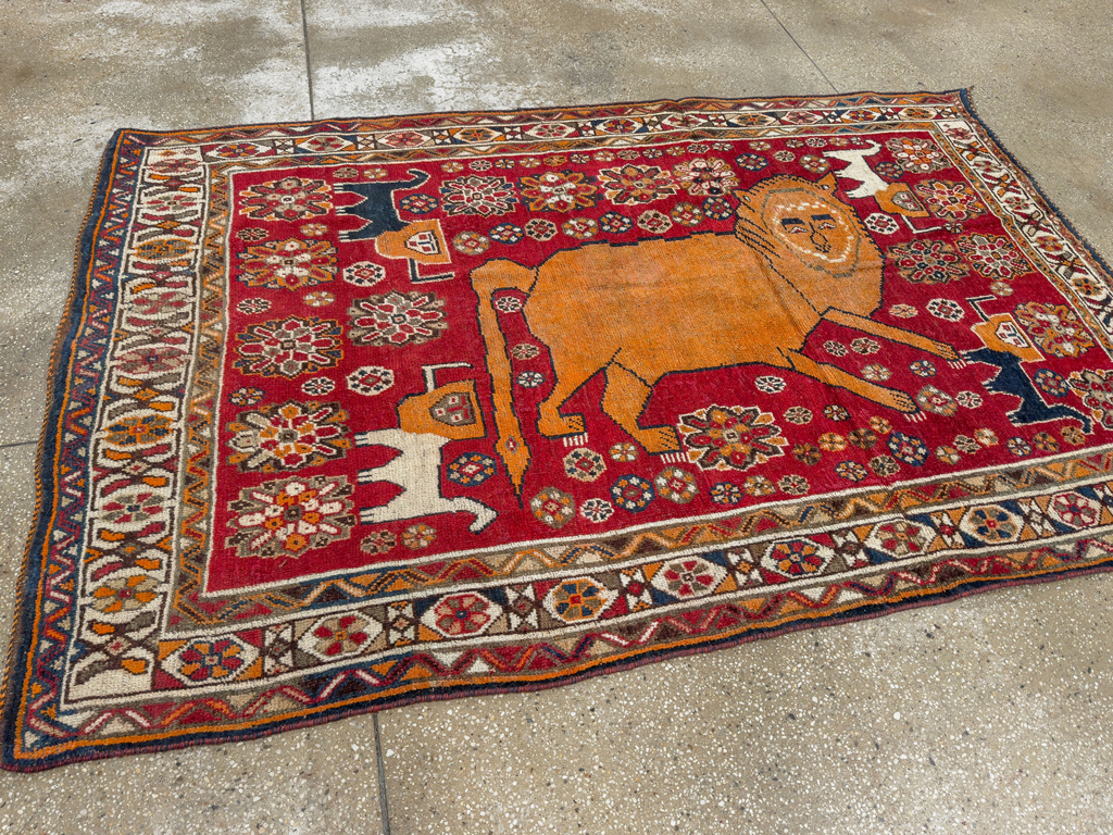 Antique Persian Pictorial Gabbeh Rug, No.33247 - Gsblank