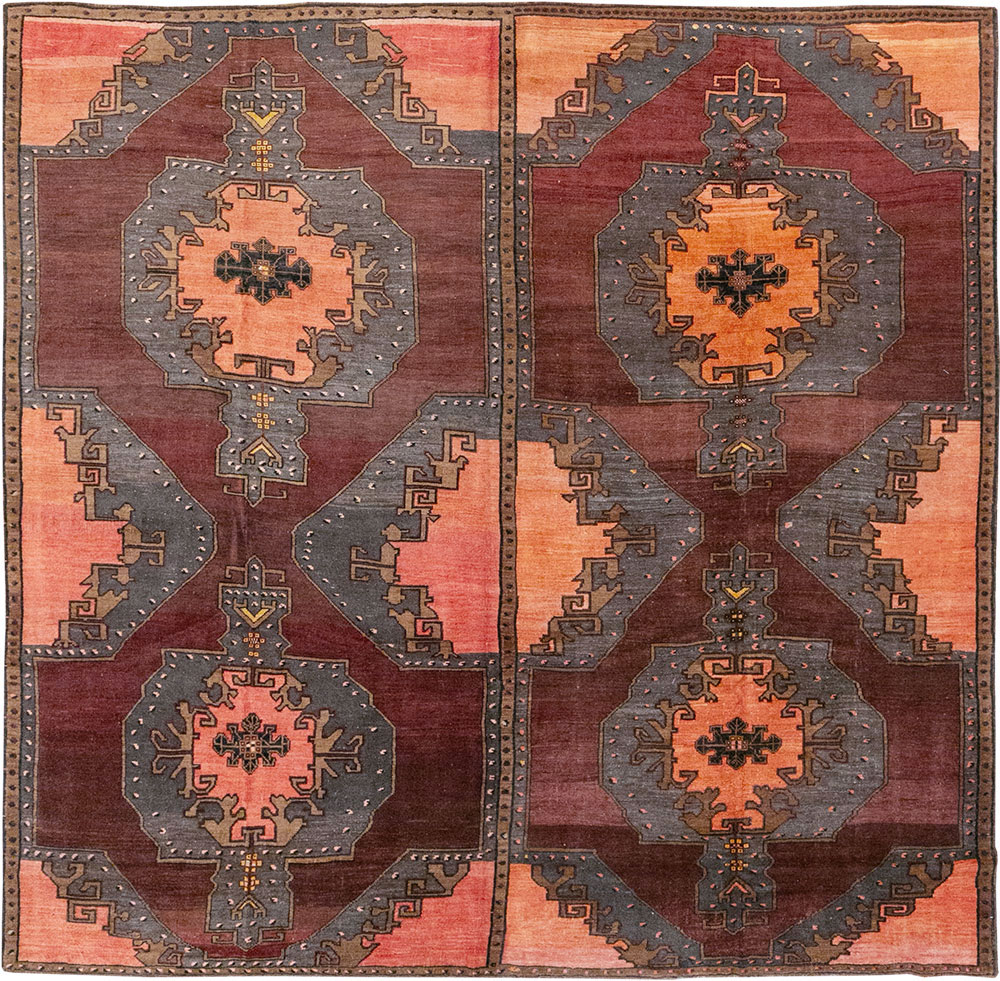 Vintage Turkish Anatolian Large Square Room Size Carpet, No.33254 - Gsblank