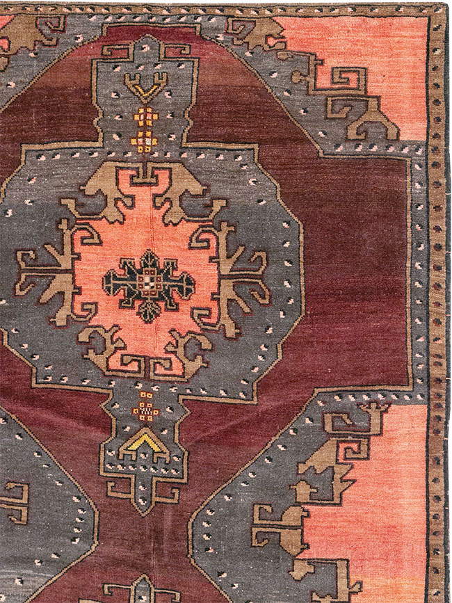 Vintage Turkish Anatolian Large Square Room Size Carpet, No.33254 - Gsblank