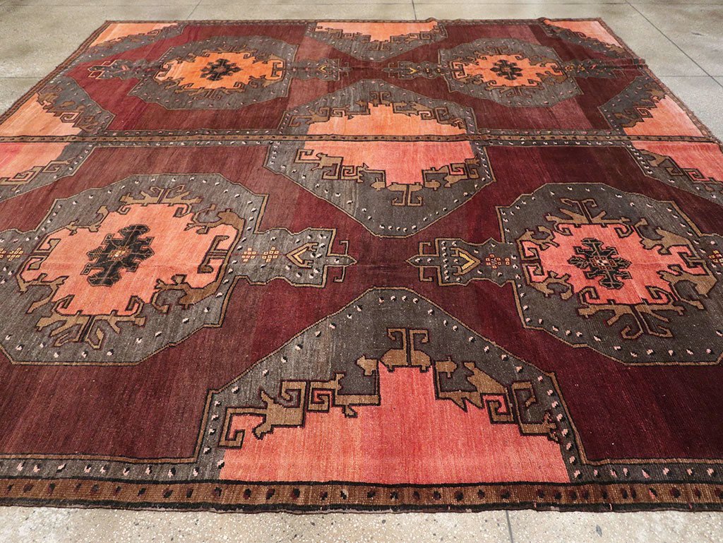 Vintage Turkish Anatolian Large Square Room Size Carpet, No.33254 - Gsblank