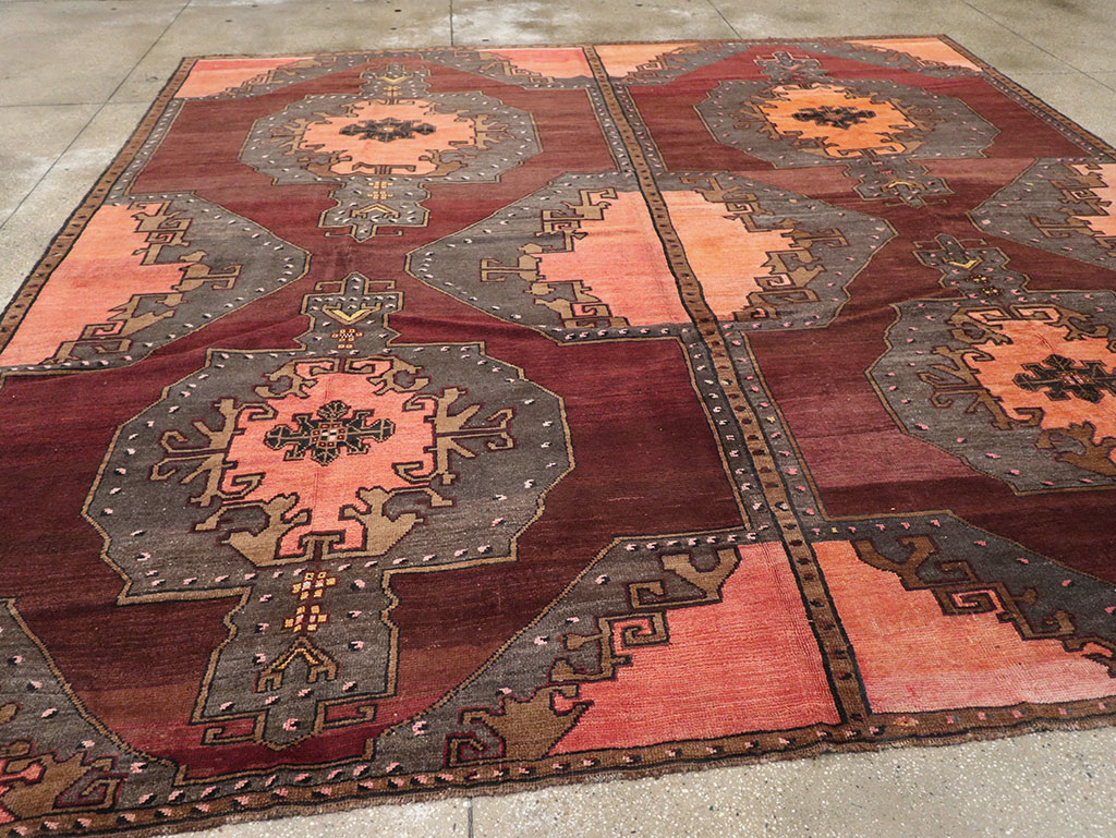 Vintage Turkish Anatolian Large Square Room Size Carpet, No.33254 - Gsblank