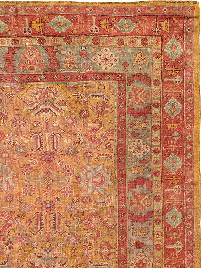 Antique Turkish Oushak Square Room Size Carpet, No.33262 - Gsblank