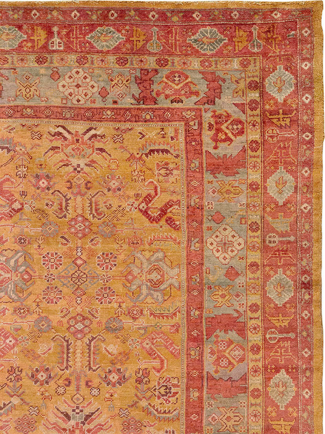 Antique Turkish Oushak Square Room Size Carpet, No.33262 - Gsblank