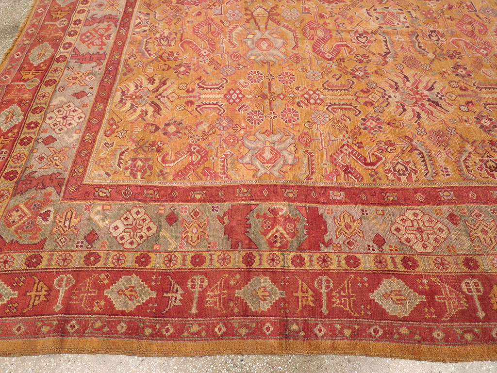 Antique Turkish Oushak Square Room Size Carpet, No.33262 - Gsblank