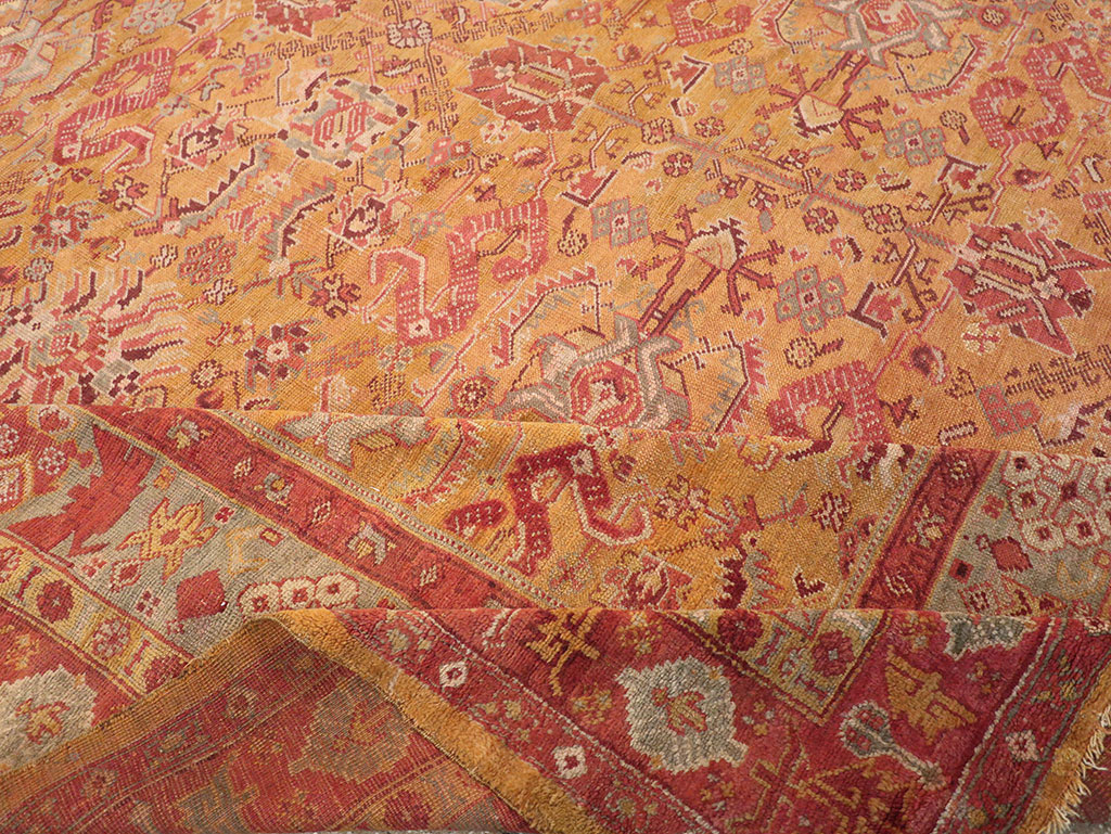 Antique Turkish Oushak Square Room Size Carpet, No.33262 - Gsblank