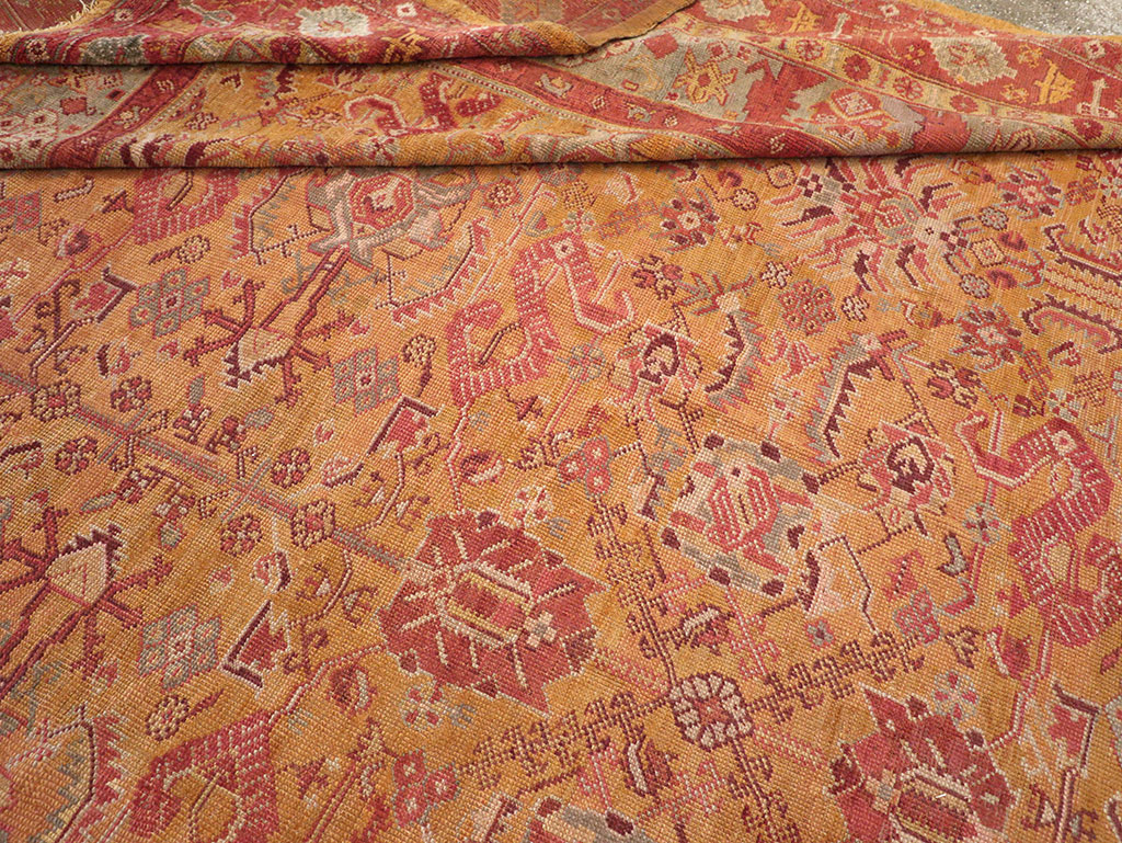 Antique Turkish Oushak Square Room Size Carpet, No.33262 - Gsblank