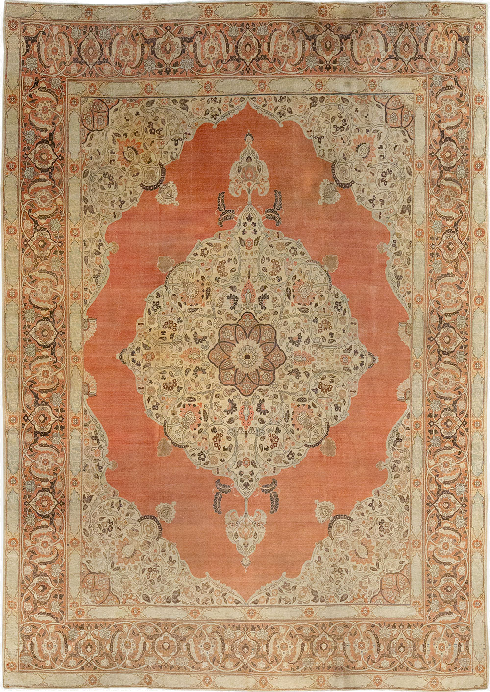 Antique Persian Tabriz Room Size Carpet, No.33263 - Gsblank