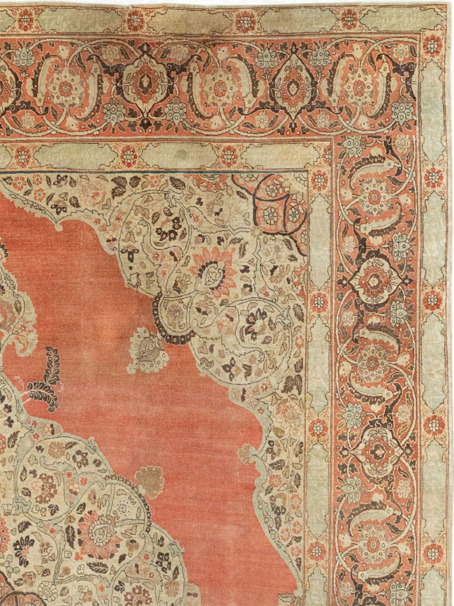 Antique Persian Tabriz Room Size Carpet, No.33263 - Gsblank