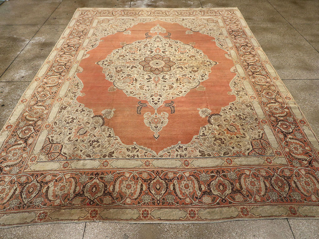 Antique Persian Tabriz Room Size Carpet, No.33263 - Gsblank